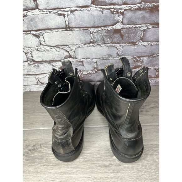 RED WING 4473 Vintage USA BLACK LEATHER ENGINEER MILITARY BOOTS 8D US STEEL TOE main image 12